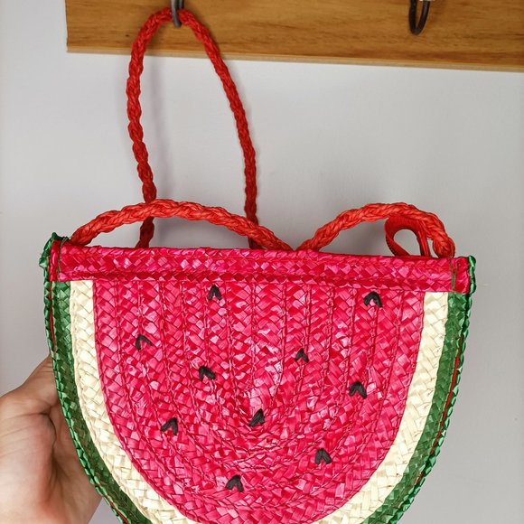 S & E Handbags - Super cute S & E watermelon rattan bag